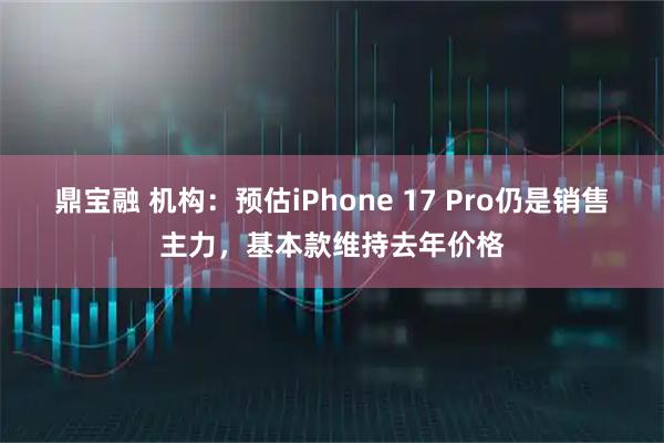 鼎宝融 机构：预估iPhone 17 Pro仍是销售主力，基本款维持去年价格