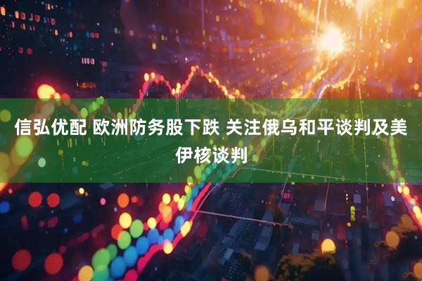 信弘优配 欧洲防务股下跌 关注俄乌和平谈判及美伊核谈判
